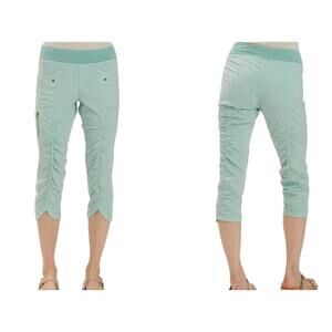 XCVI Wearables Size XL Crop Pants Iris Aquifer Pull On Elastic Waist Casual
